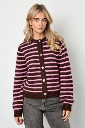 Polyester fiber (polyester) Knit cardigan Stripes Casual Fall/Winter  Clothes h5 Picture4